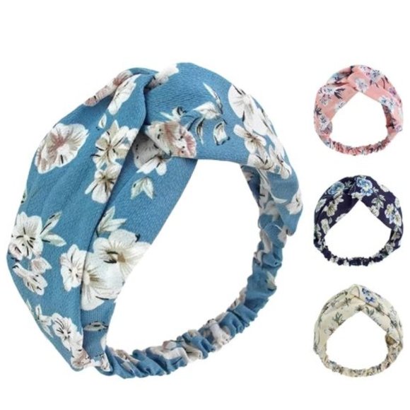Accessories - Baby blue Floral Bohemian Fabric headband